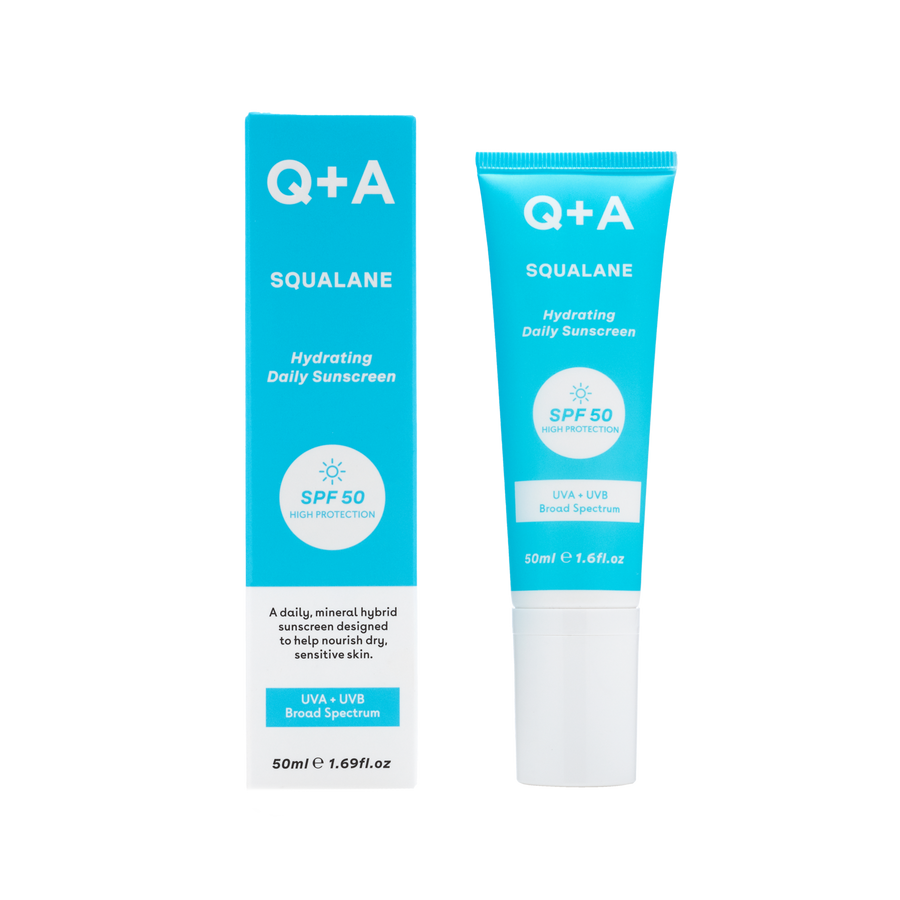 Увлажняющий солнцезащитный крем для лица Q+A Squalane Hydrating Daily Sunscreen 50ml