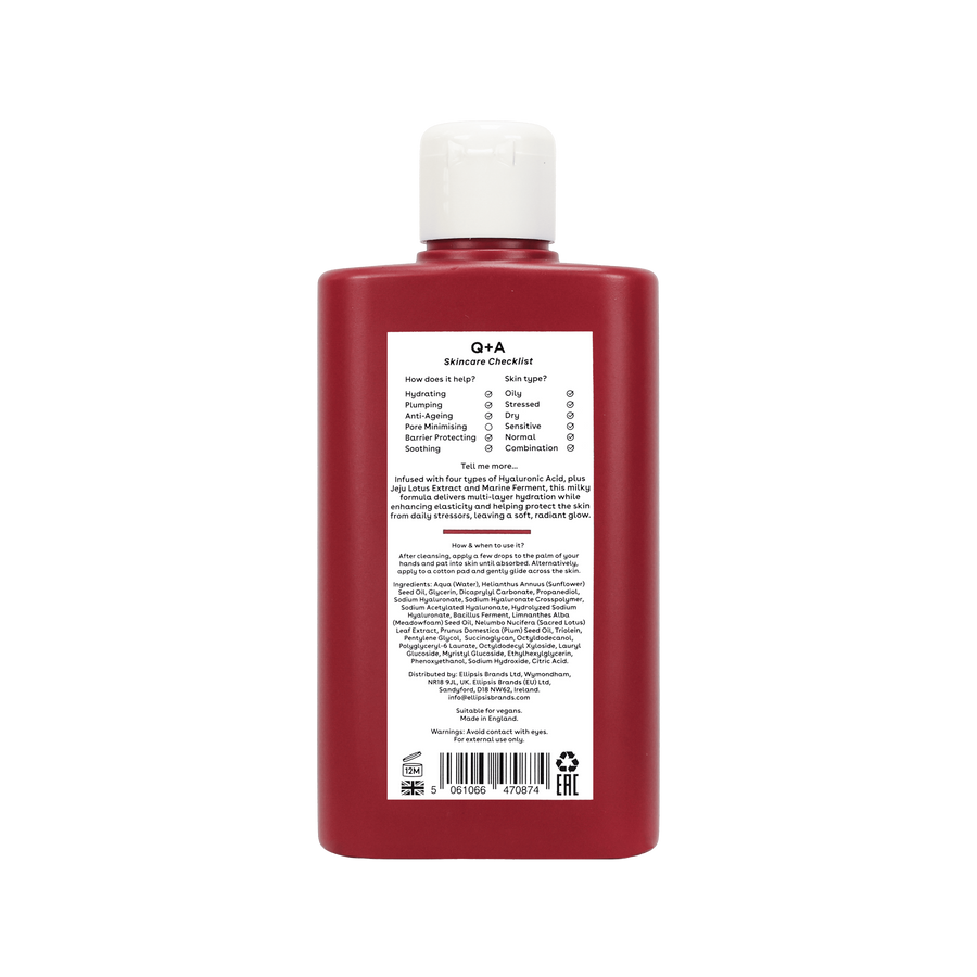 Молочковий тонер для обличчя з гіалуроновою кислотою Q+A Hyaluronic Acid Milky Toner 150ml